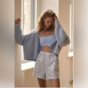 Pilcro by anthropology   Blue Teddy Jacket - Cozy Open size extra small